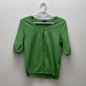 Vintage - Y2K Vibrant Green Cotton Tabi Knit Sweater